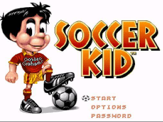 Soccer Kid title screen for Super Nintendo